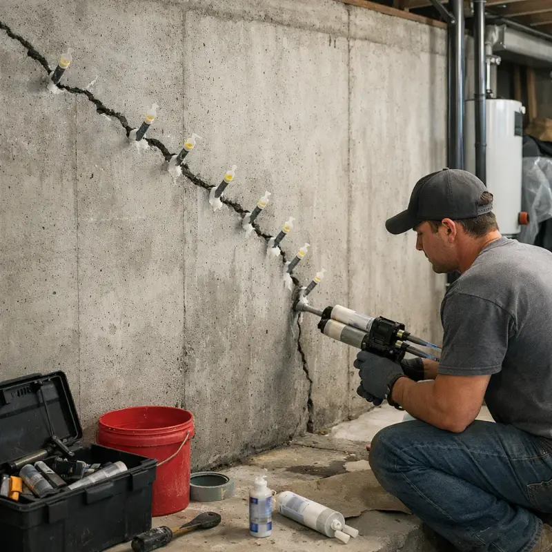 Basement Wall Crack Repair Clarksville