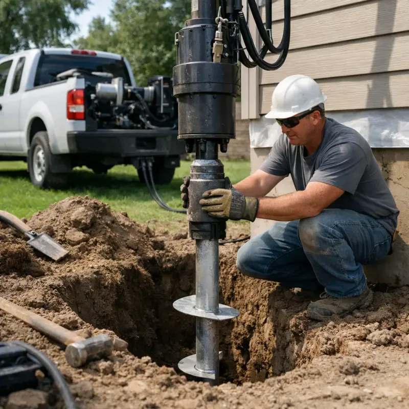 Helical Pier Installation Clarksville